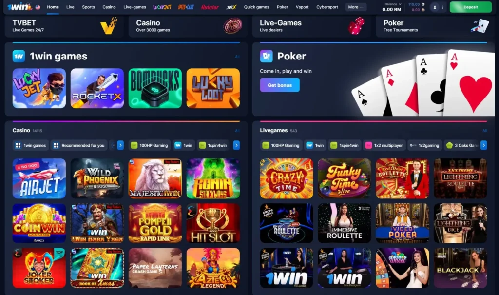 Funcții Casino 1WIN