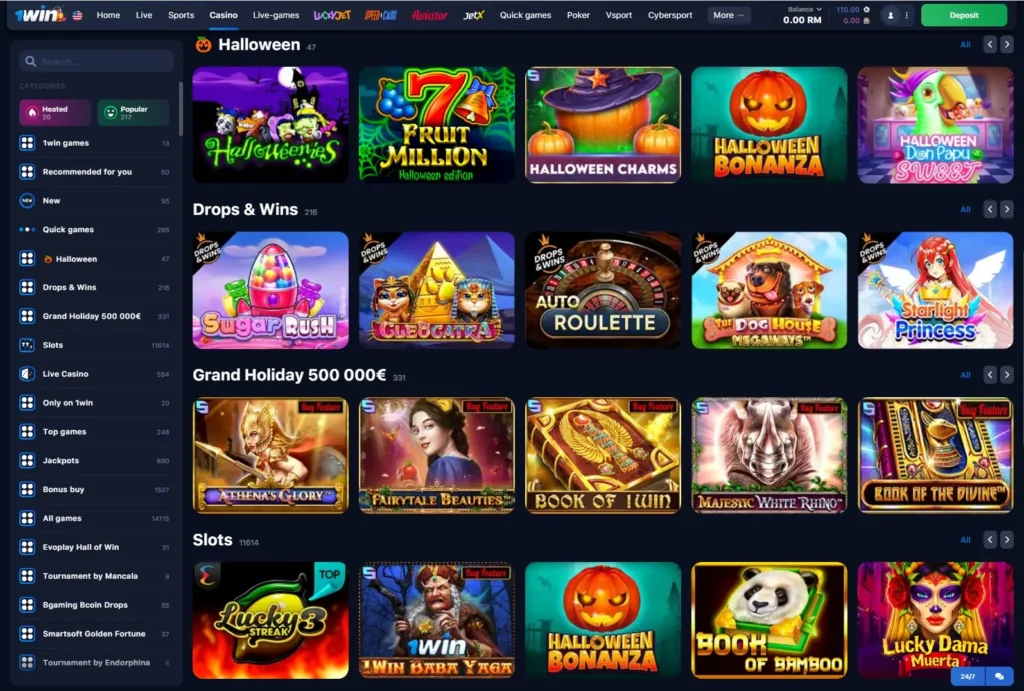 Jocuri online la Casino 1WIN